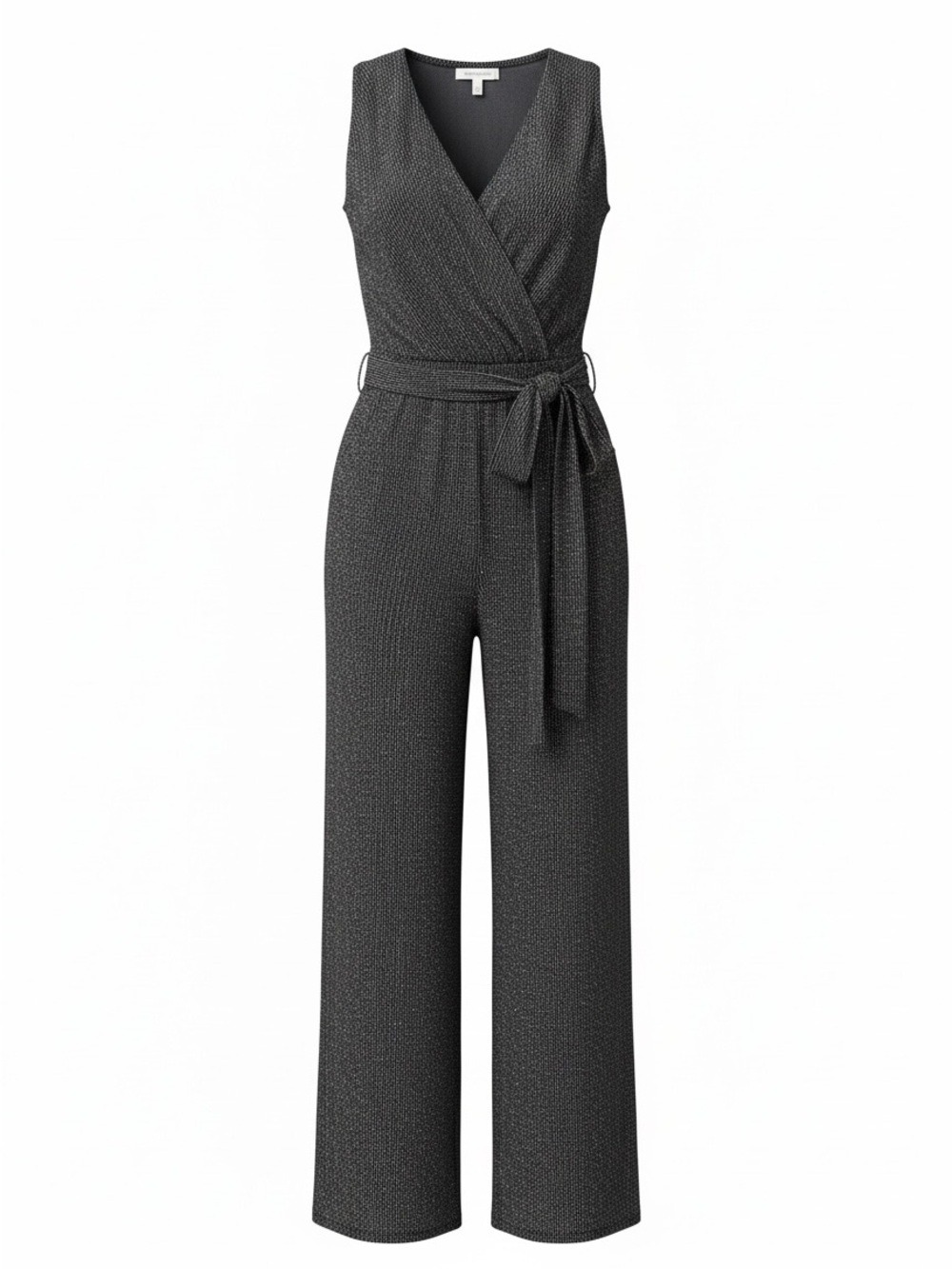 NWT LANE BRYANT BLACK SILVER SHIMMER STRIPE PANT JUMPSUIT LADIES SIZE 14/16